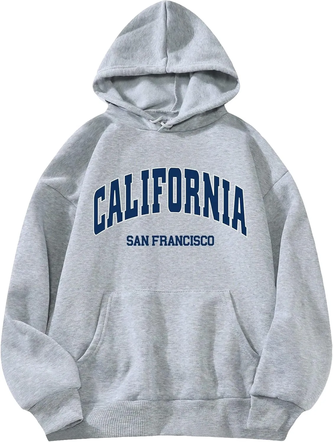 SHENHE Women's Casual Letter Print Oversized Long Sleeve Hooded Sweatshirt Pullover Hoodie Tops