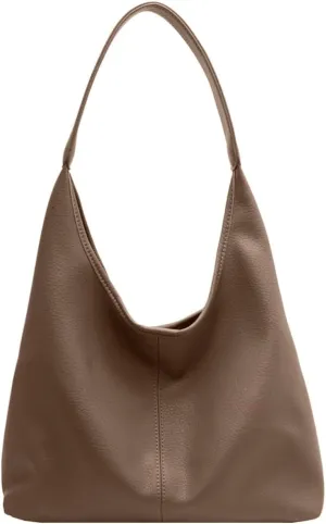 Shoulder Bag for Women Soft Leather Hobo Handbags Tote Bags Large Purse Single Shoulder Strap Bag Wallet 2 Pcs Set