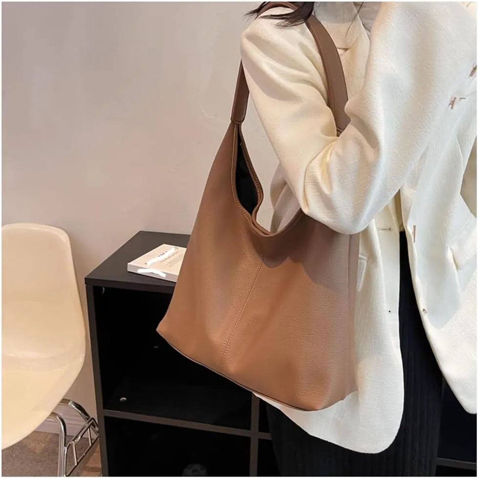 Shoulder Bag for Women Soft Leather Hobo Handbags Tote Bags Large Purse Single Shoulder Strap Bag Wallet 2 Pcs Set