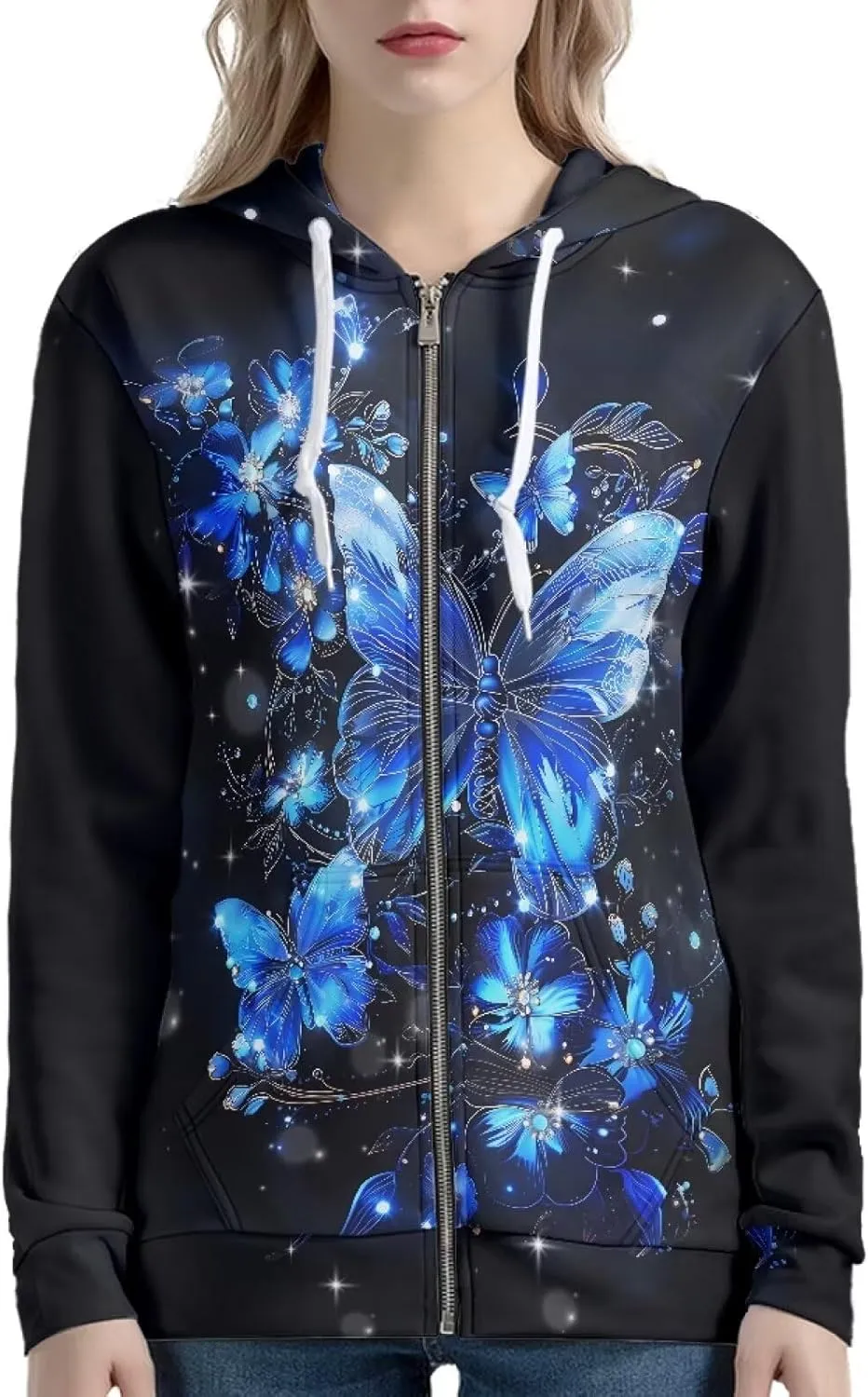 Showudesigns Women's Clothing Zip Up Hoodies XS-5XL Fashion Sweatshirts Clothes Fall Pullover Tops
