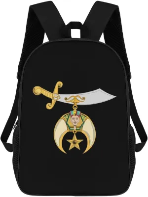 Shriner Logo Fashion 17 Inch Backpack Simple Shoulders Daypacks Lightweight Laptop Bag Travel Gear
