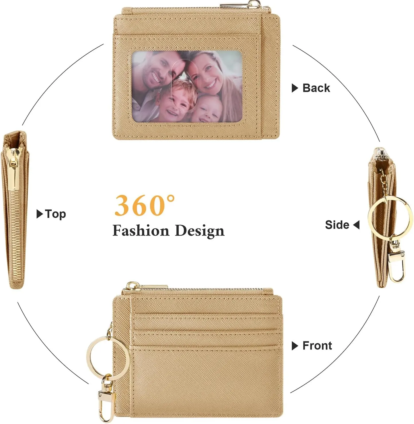 Sodsay Card Case Slim Front Pocket Wallet for Women Credit Card Holder with Keychain
