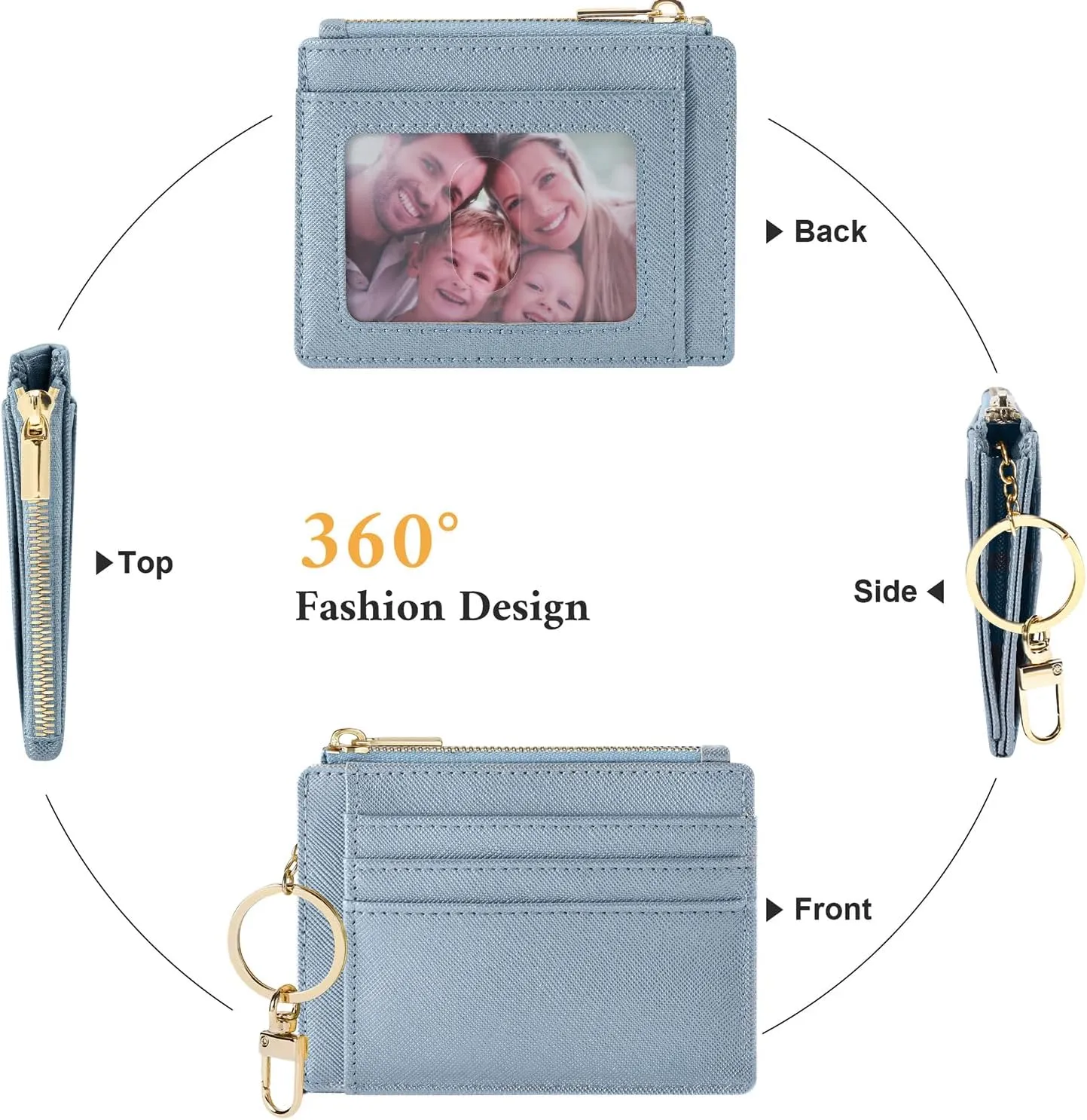 Sodsay Card Case Slim Front Pocket Wallet for Women Credit Card Holder with Keychain