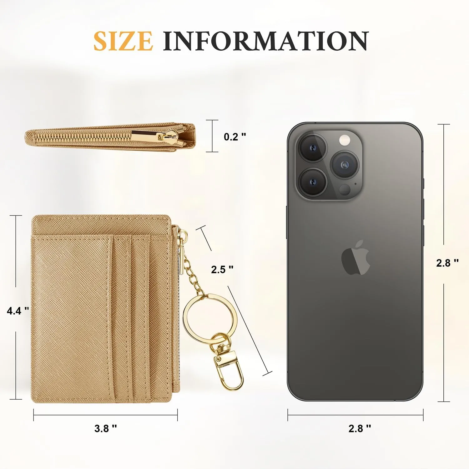 Sodsay Card Case Slim Front Pocket Wallet for Women Credit Card Holder with Keychain