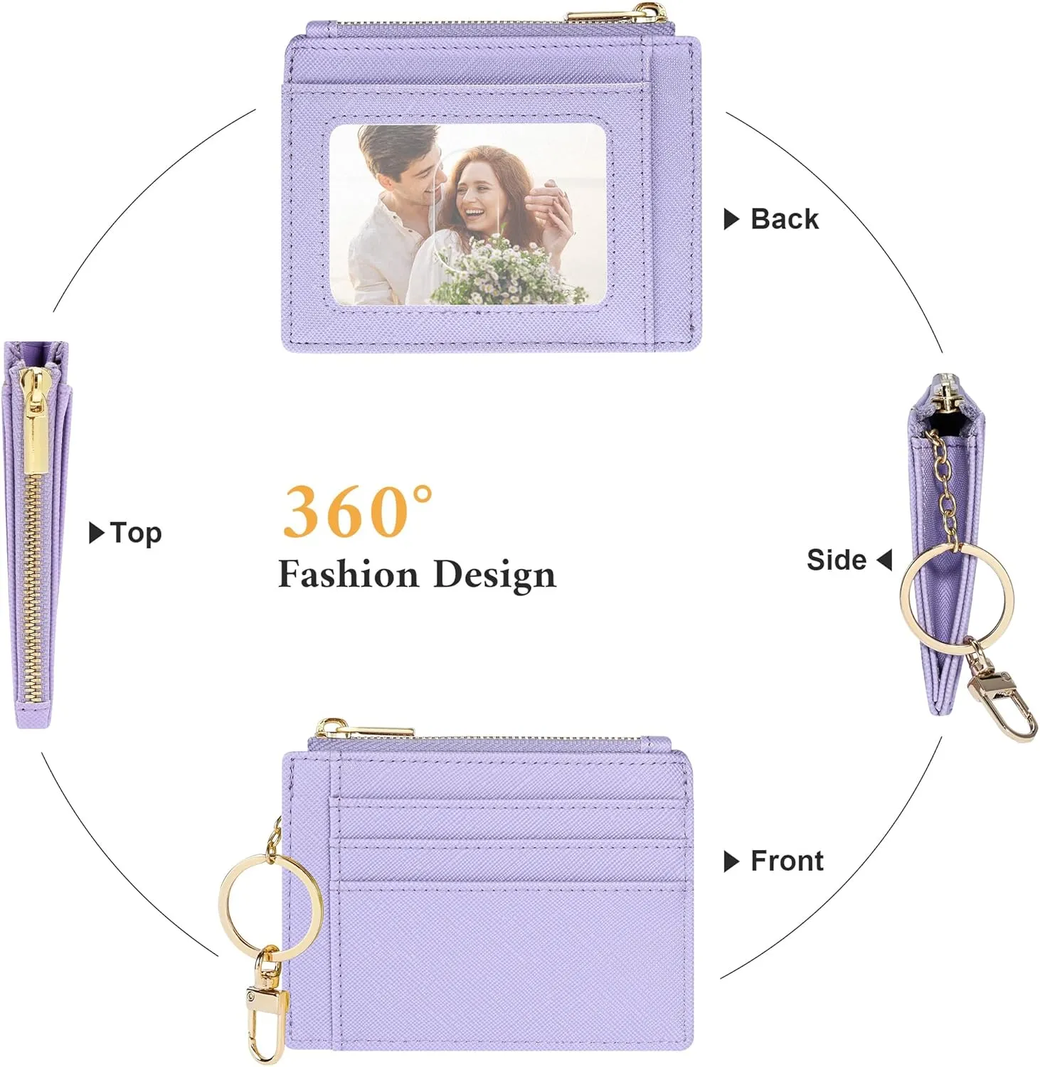 Sodsay Card Case Slim Front Pocket Wallet for Women Credit Card Holder with Keychain