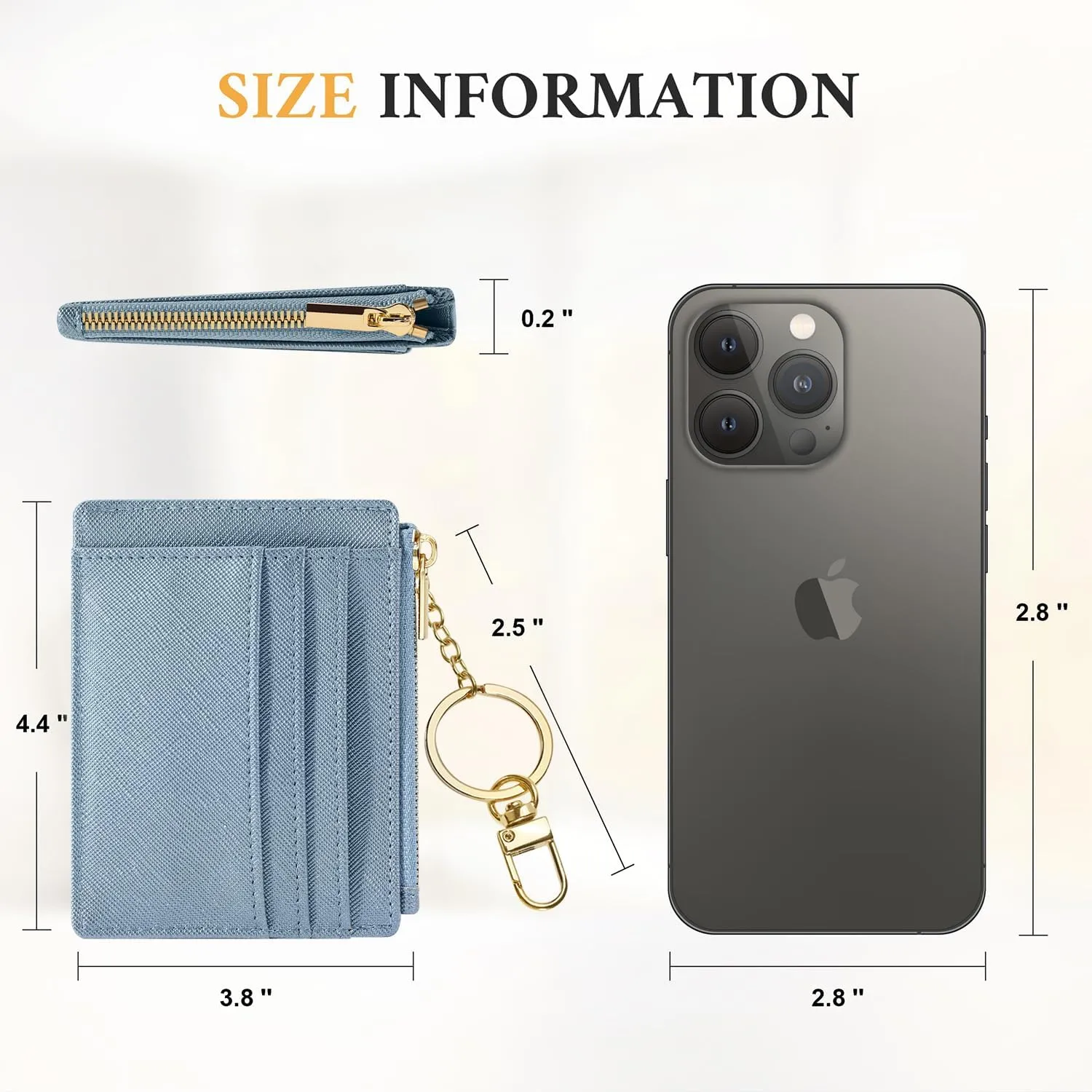 Sodsay Card Case Slim Front Pocket Wallet for Women Credit Card Holder with Keychain
