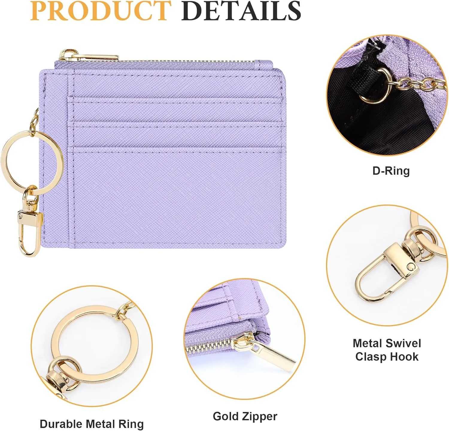 Sodsay Card Case Slim Front Pocket Wallet for Women Credit Card Holder with Keychain
