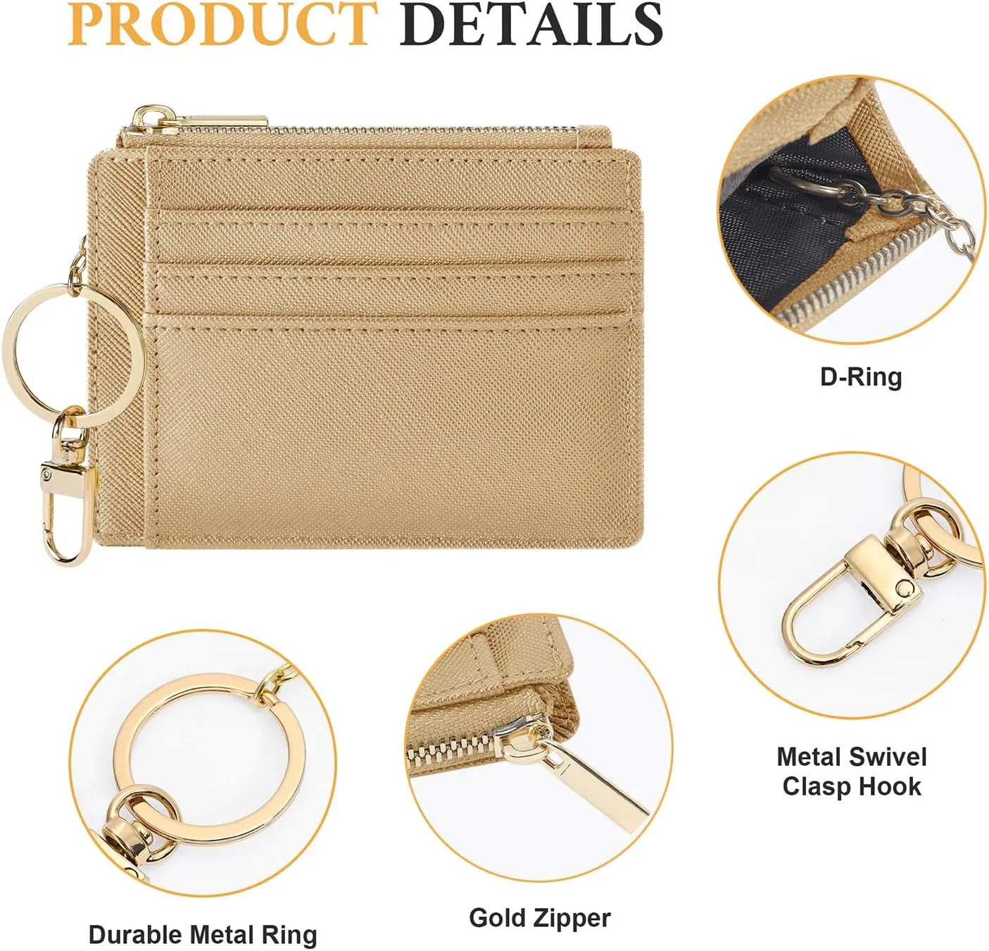 Sodsay Card Case Slim Front Pocket Wallet for Women Credit Card Holder with Keychain