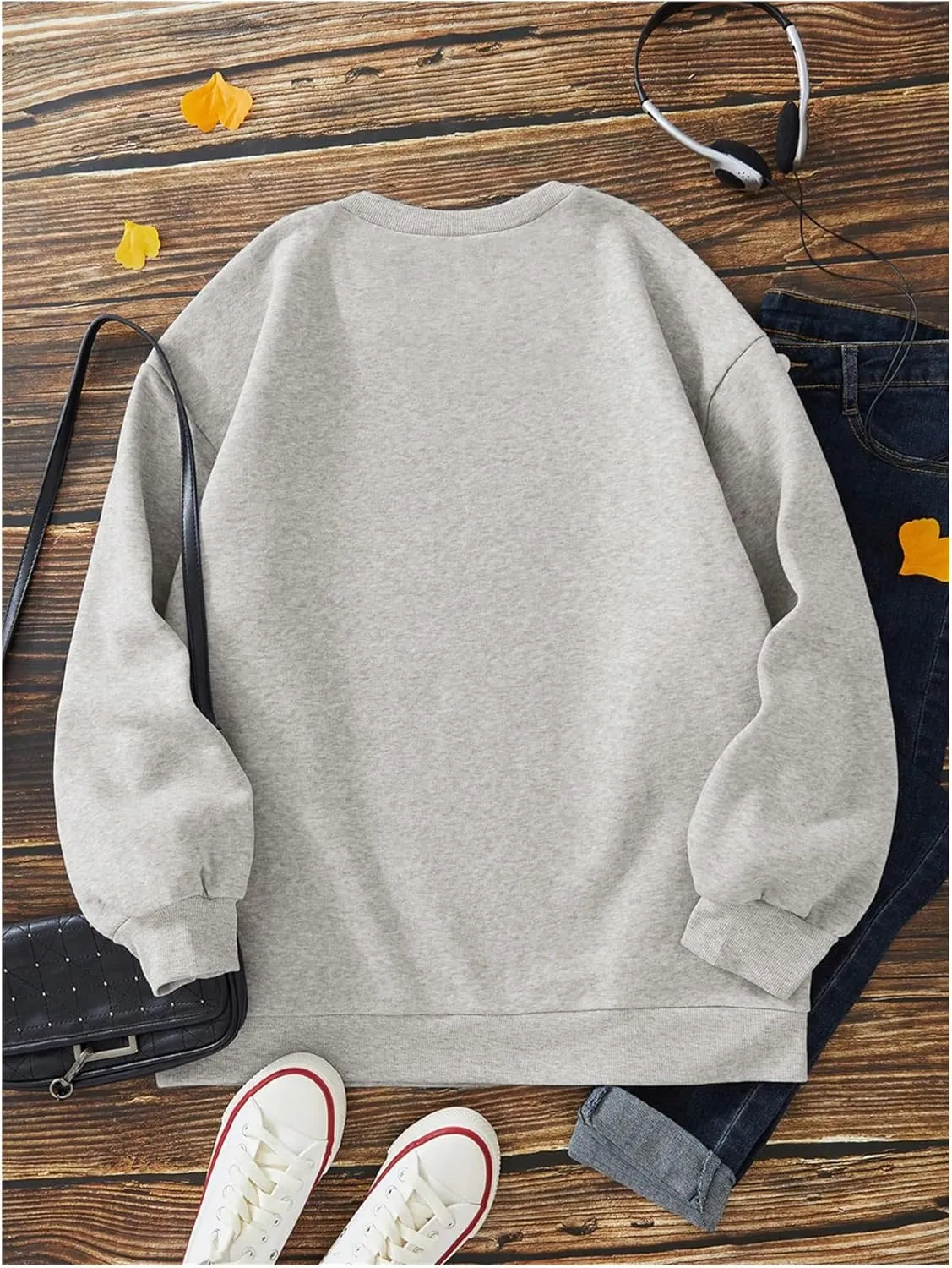 SOLY HUX Women's Oversized Sweatshirt Letter Print Crewneck Long Sleeve Casual Loose Pullover Tops