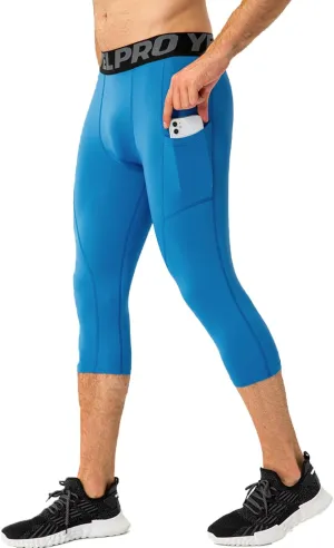 SPVISE 1 or 3 Pack 3/4 Compression Pants Men Athletic Gym Capri Leggings Running Tights Dry Fit Basketball Sports Base Layer
