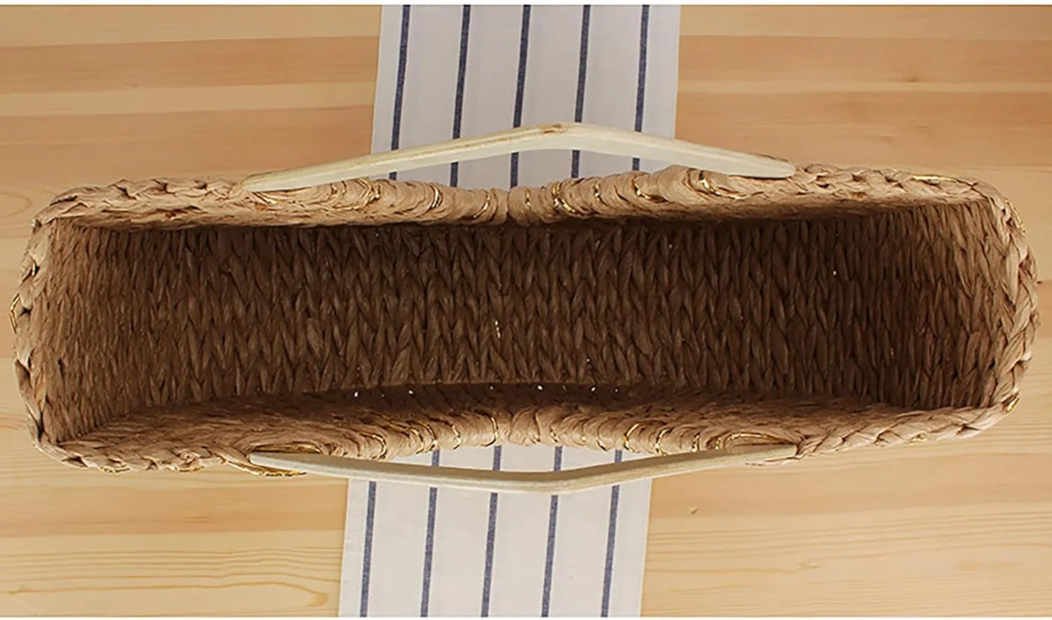 Straw Woven Bag | Tote Bag for Summer Woven Tote Bag Crochet Handbag Handmade Bag Wooden Handle