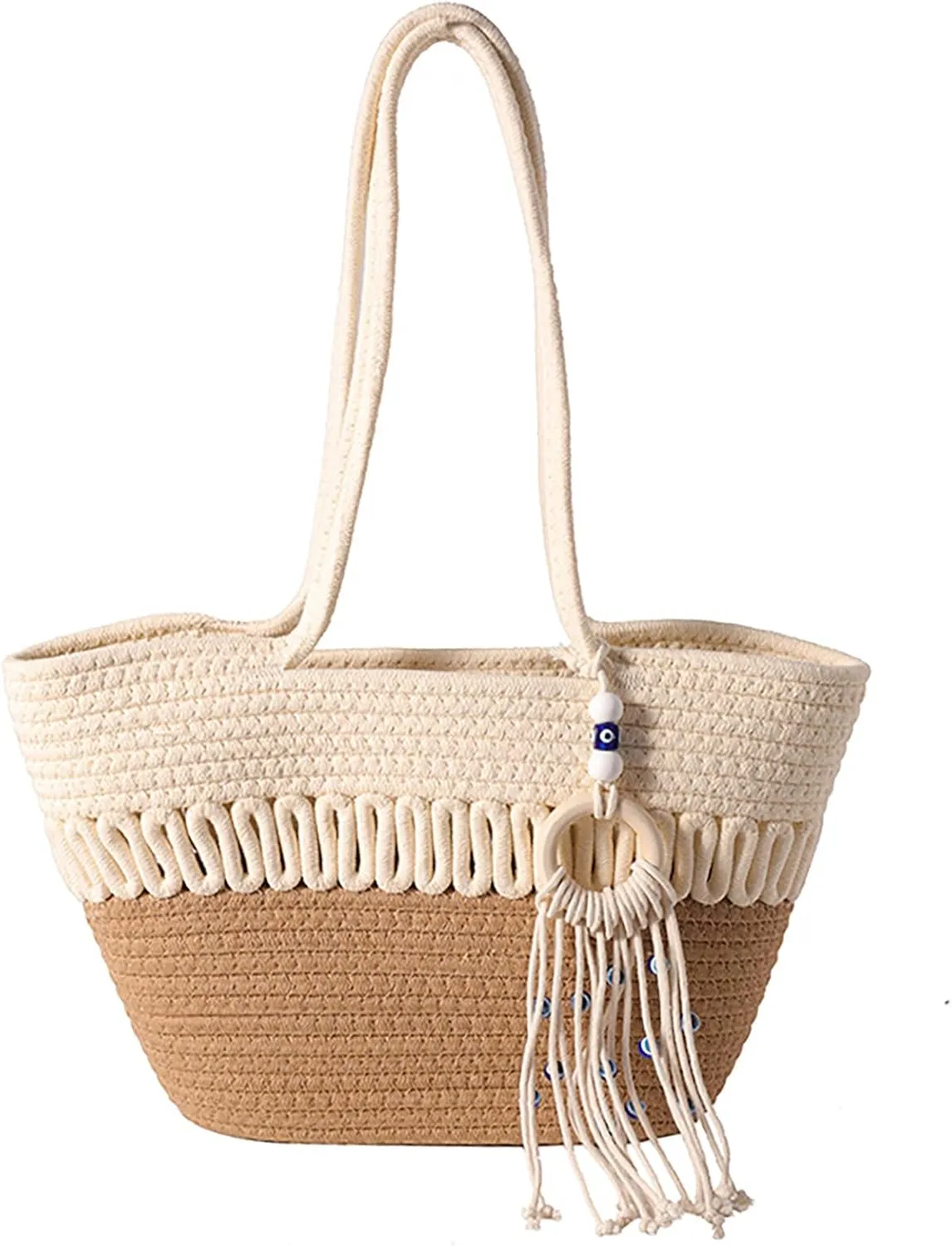 Straw Woven Shoulder Bags for Summer Woven Tote Bag Crochet Handbag Handmade Bag