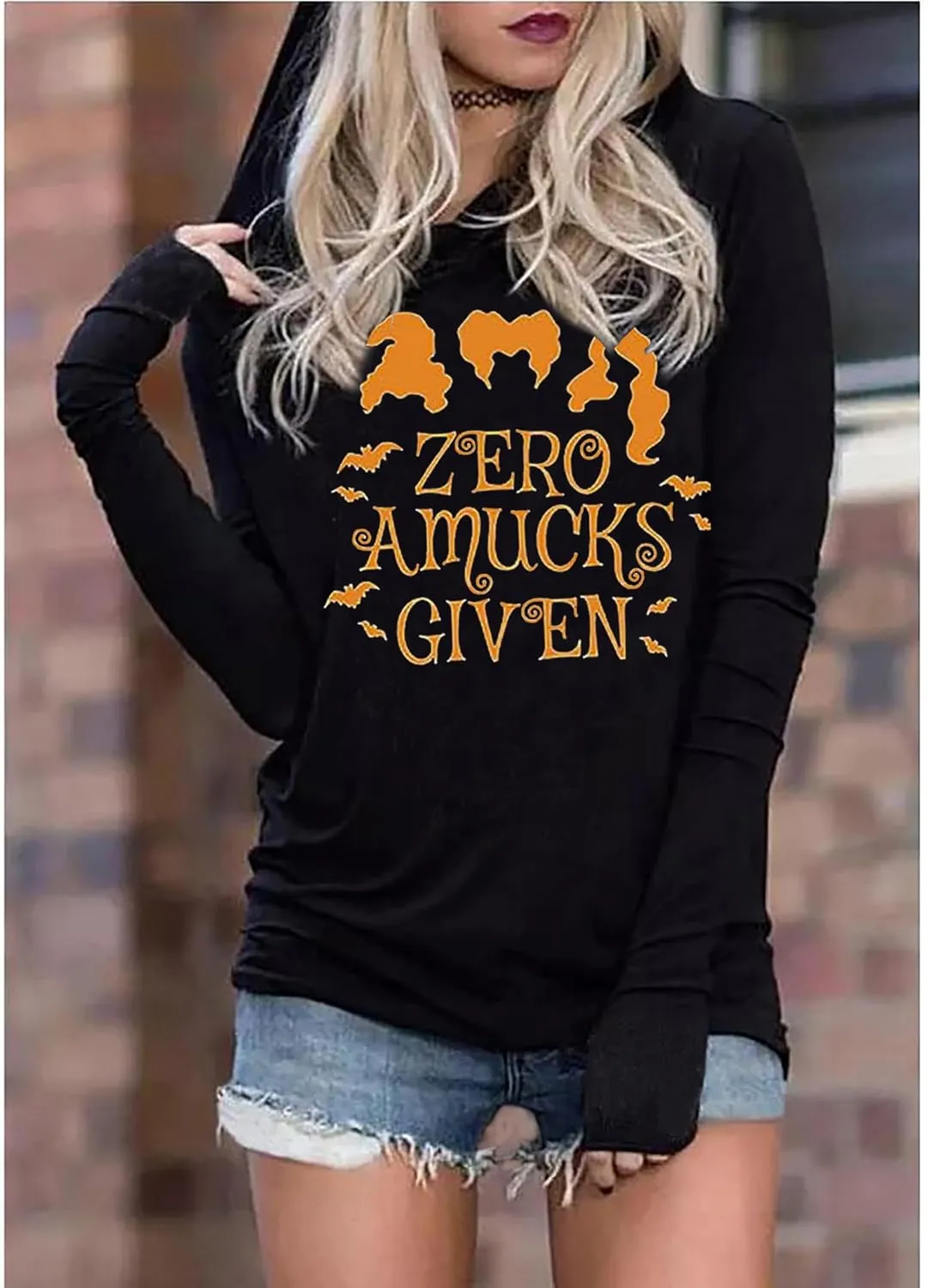Susongeth Halloween Sanderson Sisters Fashion Hoodie Women Halloween Hocus Pocus Long Sleeve T-Shirt Lightweight Pullover Top