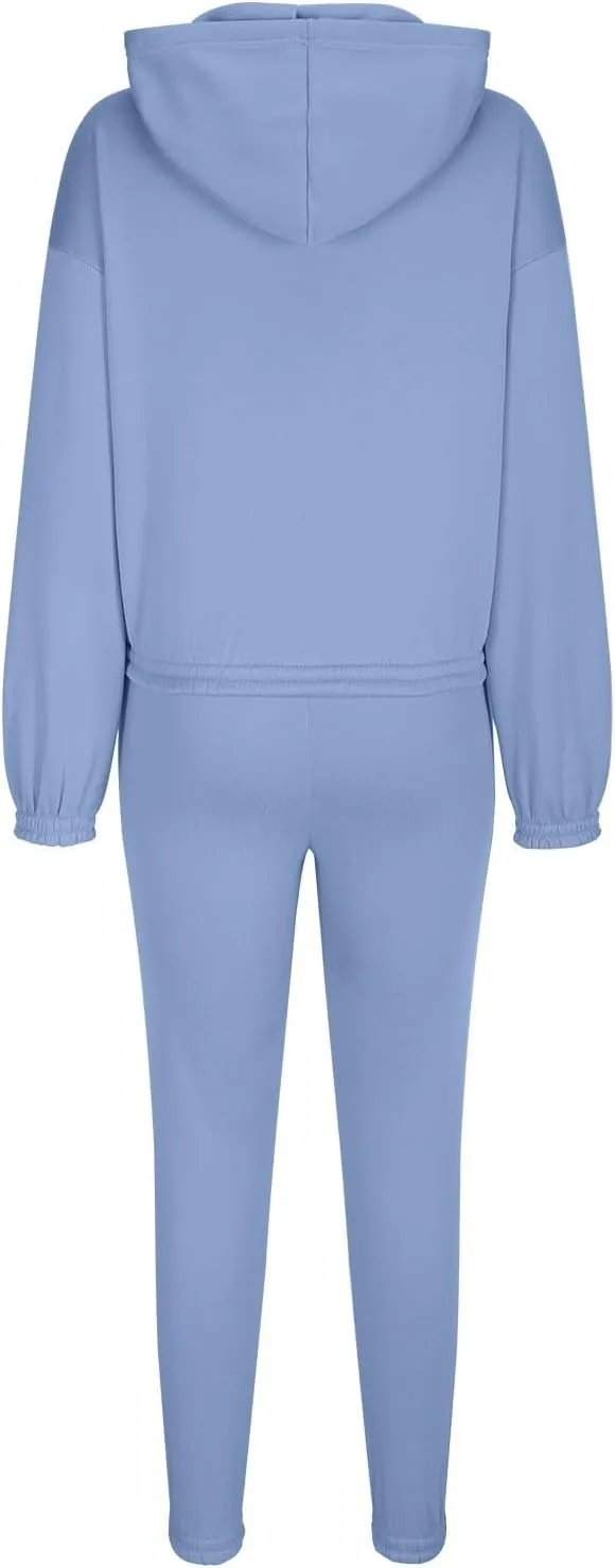 Sweatsuits For Womens 2 Piece Outfits Oversized Hoodie Fleece Sweatshirt And Jogger Sweatpants Y2K Matching Set