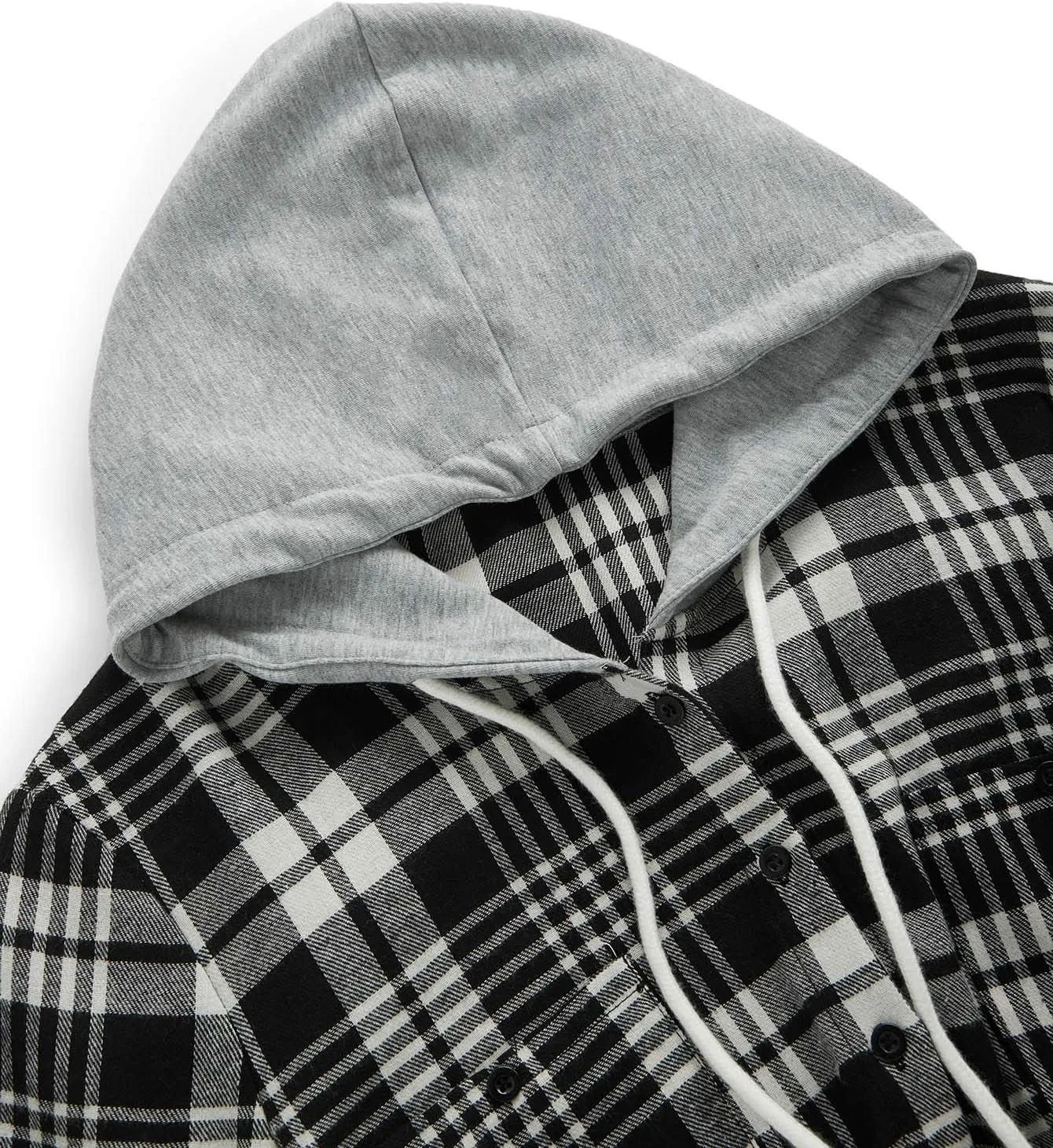 SweatyRocks Women's Long Sleeve Plaid Hoodie Jacket Button Down Blouse Tops