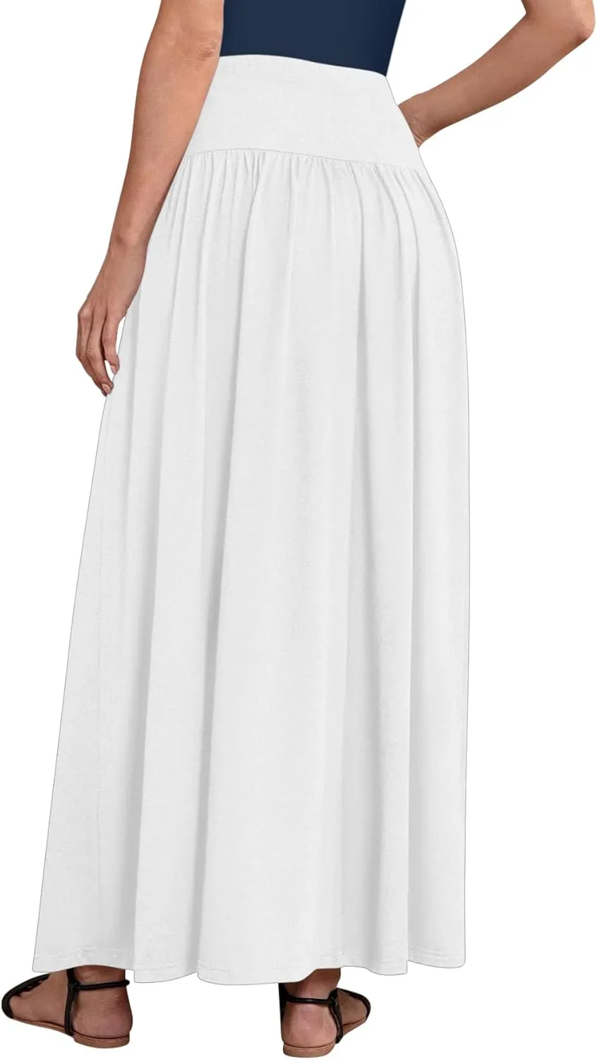 Sweet Hearts Maxi Skirts for Women with Pockets- Elastic Waist Casual Long Skirts XS-XL Made in USA