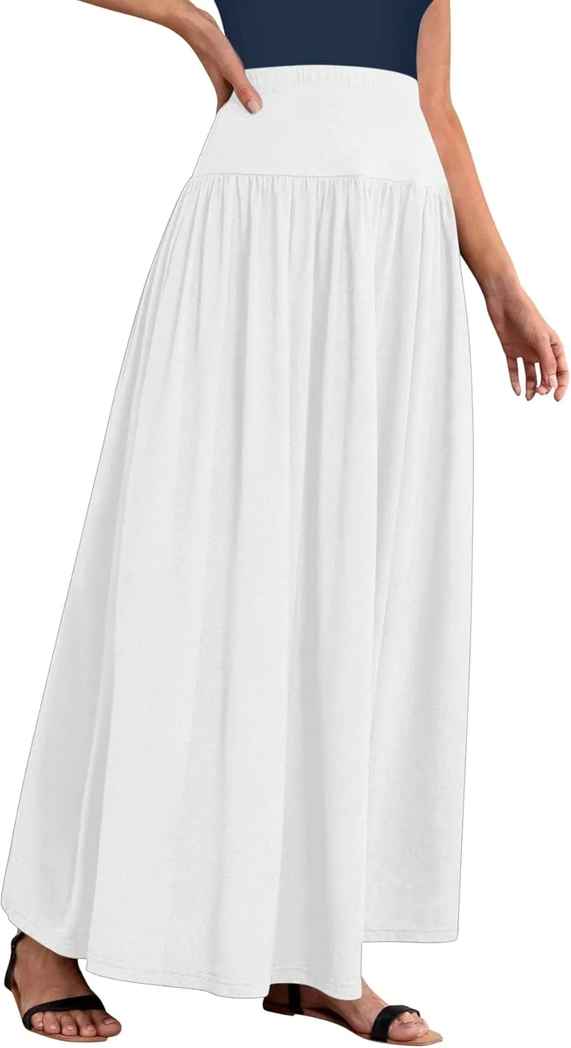 Sweet Hearts Maxi Skirts for Women with Pockets- Elastic Waist Casual Long Skirts XS-XL Made in USA