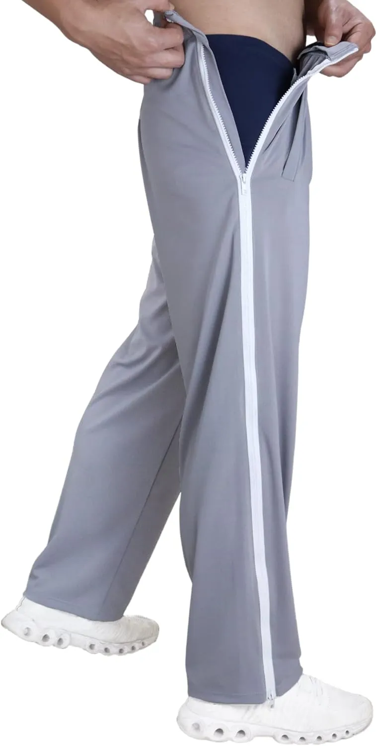 Tear Away Pants for Men Side Zipper Lightweight Pants Zip Leg Sweatpants Breakaway Post Surgery Recovery Zipper Pants