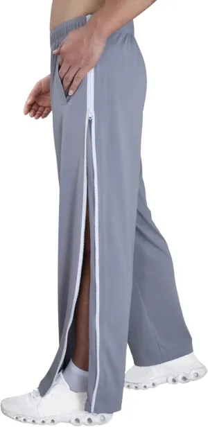 Tear Away Pants for Men Side Zipper Lightweight Pants Zip Leg Sweatpants Breakaway Post Surgery Recovery Zipper Pants