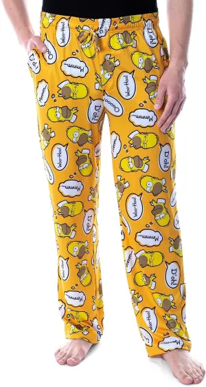 The Simpsons Men's Homer Simpson Bubble Thoughts Adult Loungewear Sleep Pajama Pants