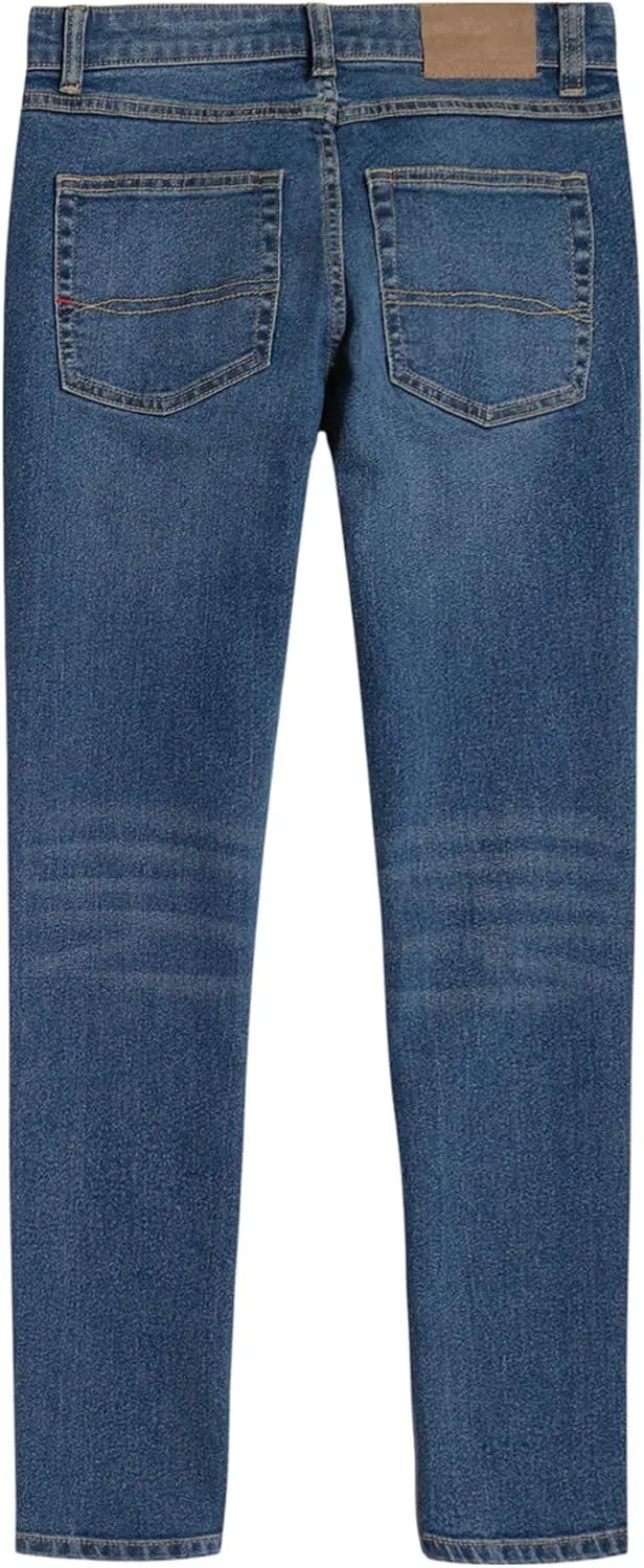 Tommy Hilfiger Boys 5-Pocket Stretch Skinny Fit Denim Jean, Zipper Fly & Button Closure
