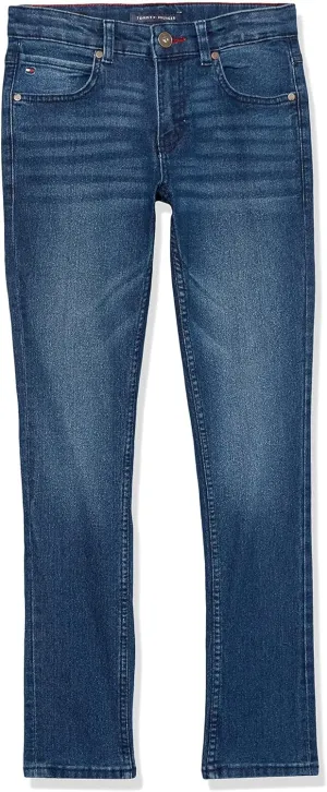 Tommy Hilfiger Boys 5-Pocket Stretch Skinny Fit Denim Jean, Zipper Fly & Button Closure