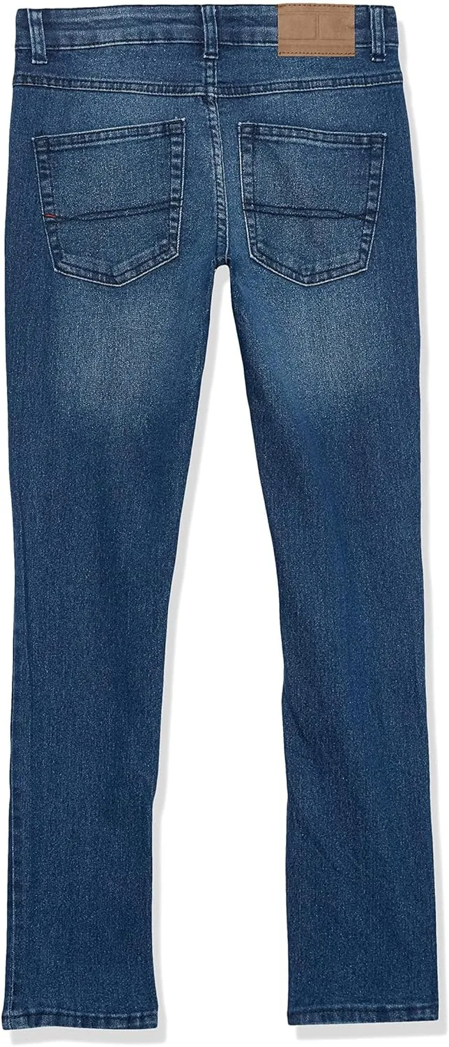 Tommy Hilfiger Boys 5-Pocket Stretch Skinny Fit Denim Jean, Zipper Fly & Button Closure
