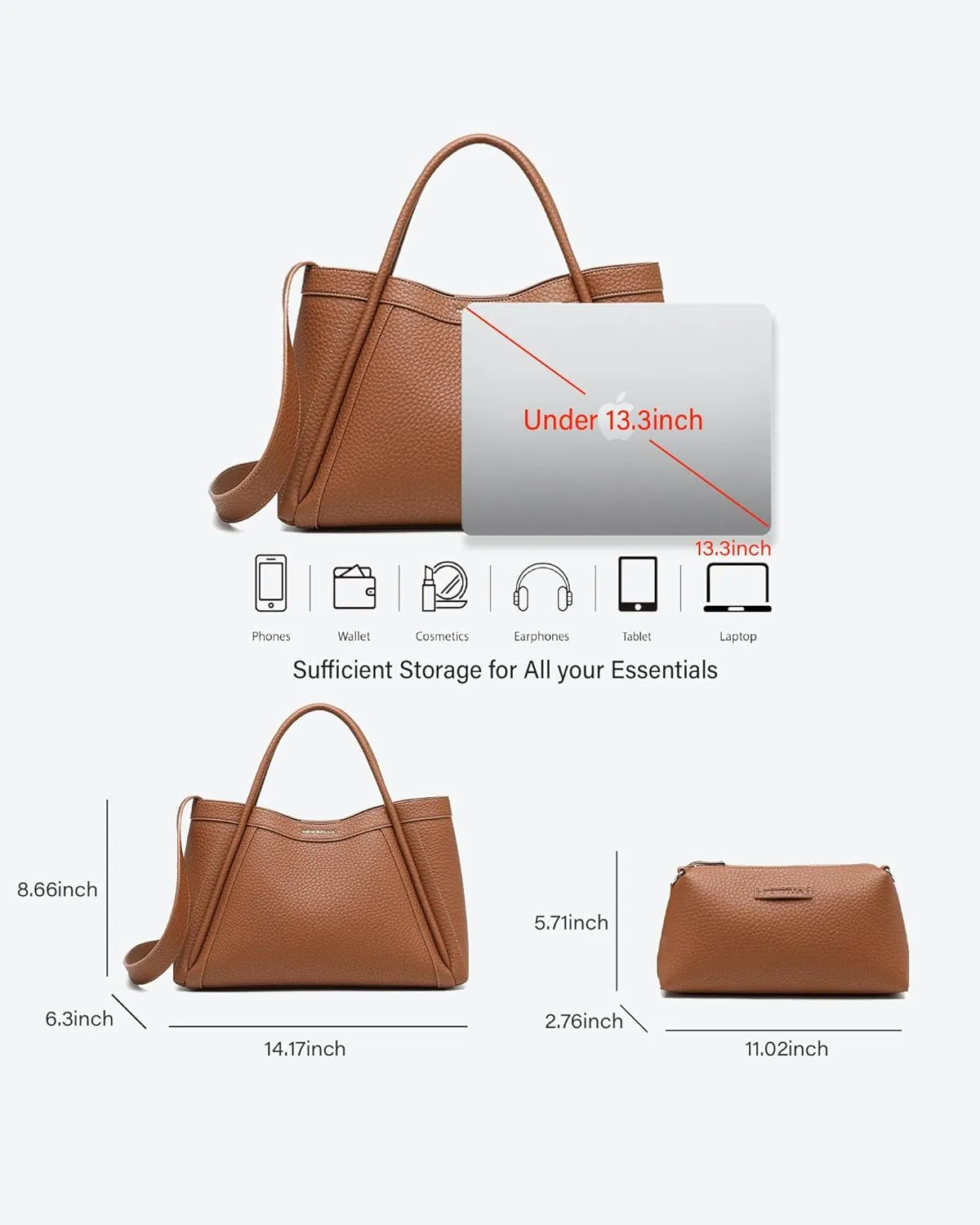 Tote Bag for Women, Large Vegan Leather Hobo Bag with Shoulder Strap, Handbags & Crossbody Bags for laptop