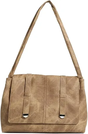 Trendy Casual Bag for Women Soft PU Large Crossbody Hobo Shoulder Bag Lightweight Retro Tote Purse Handbag