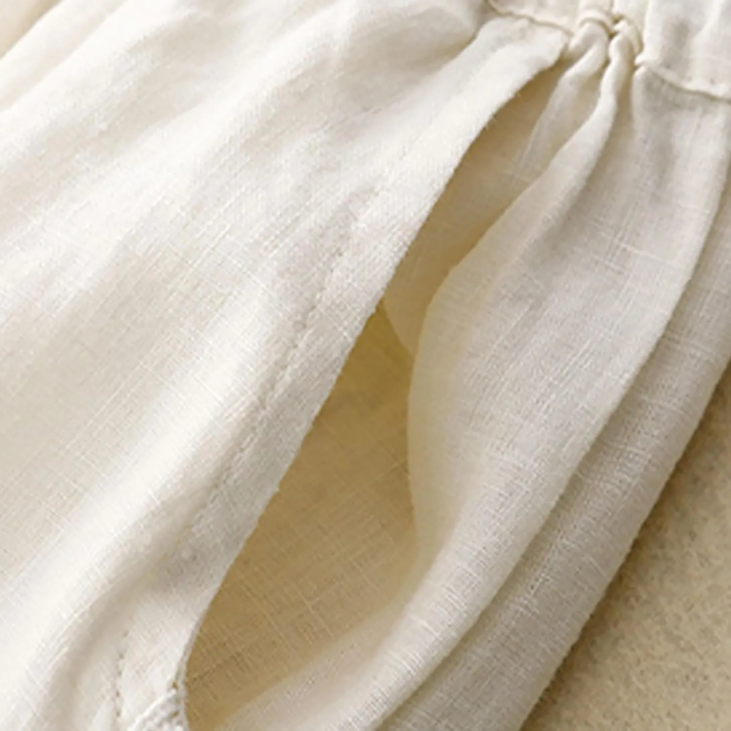 TUNUSKAT Womens Linen Wide Leg Capris Summer Lounge Beach Cotton Capri Pants High Waist Flowy Crop Trousers Vacation Outfits
