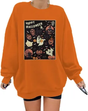 UNIQUEONE Halloween Sweatshirt Oversized Vintage Halloween Sweatshirts Hocus Pocus Long Sleeve Crewneck Tops