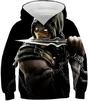 Unisex Casual Sweatshirts Realistic 3D Print Hoodies Boys Novelty Fleece Liner Pullover Tops