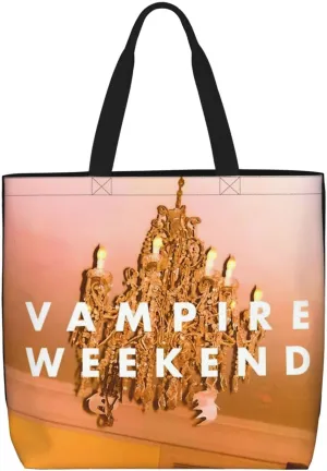 vampire Musics weekend Shoulder Tote for Women Weekender Handbag Reusable Grocery Shopping Bag with Zipper