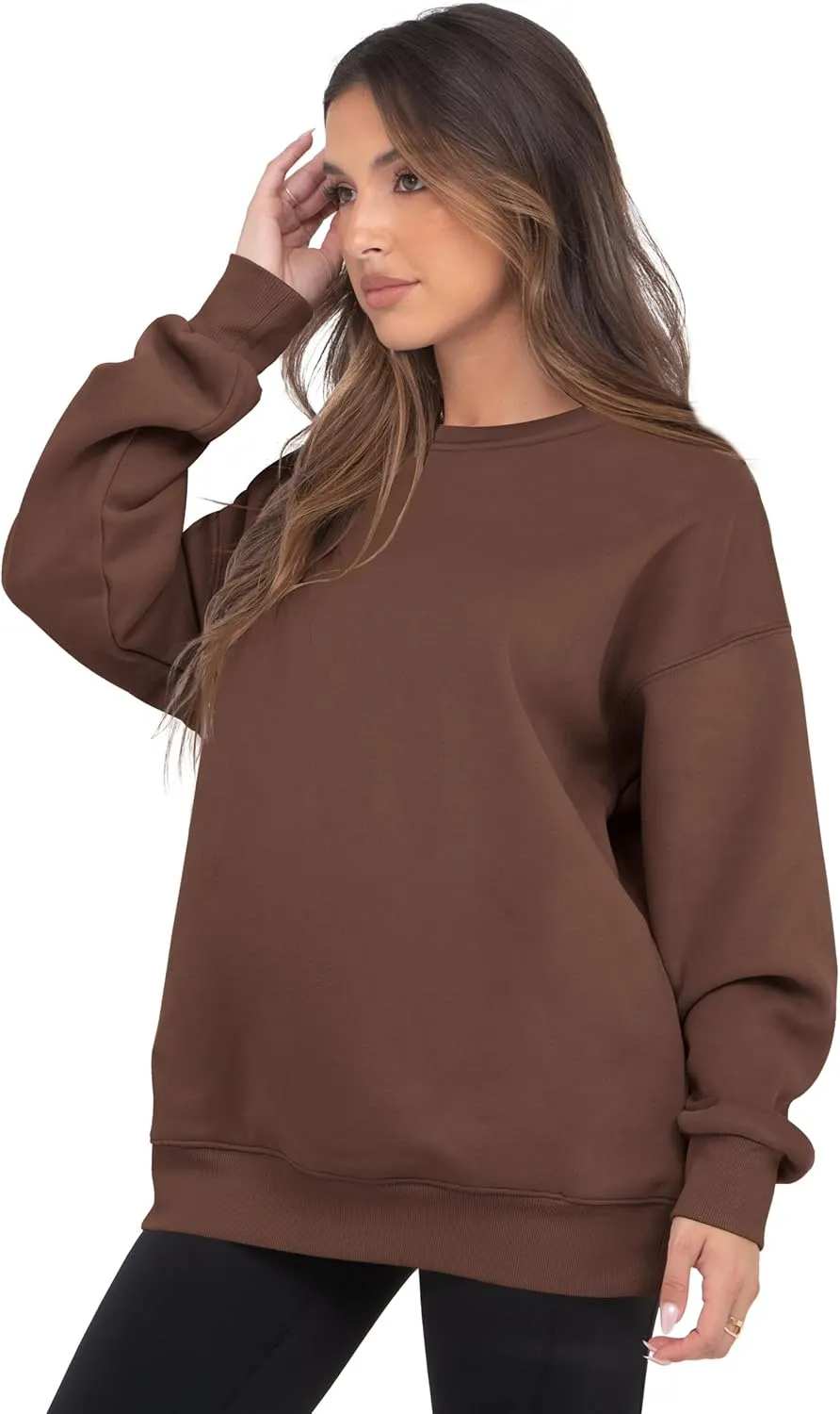 VIUTIL Womens Oversized Crewneck Sweatshirt Fleece Casual Loose Pullover Tops 2025 Winter Clothes