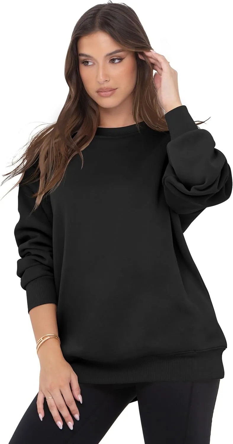VIUTIL Womens Oversized Crewneck Sweatshirt Fleece Casual Loose Pullover Tops 2025 Winter Clothes