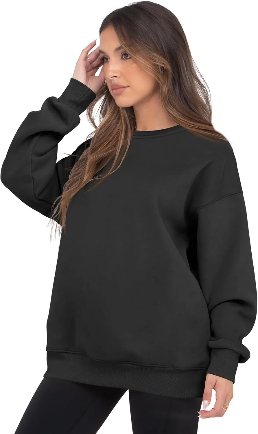 VIUTIL Womens Oversized Crewneck Sweatshirt Fleece Casual Loose Pullover Tops 2025 Winter Clothes