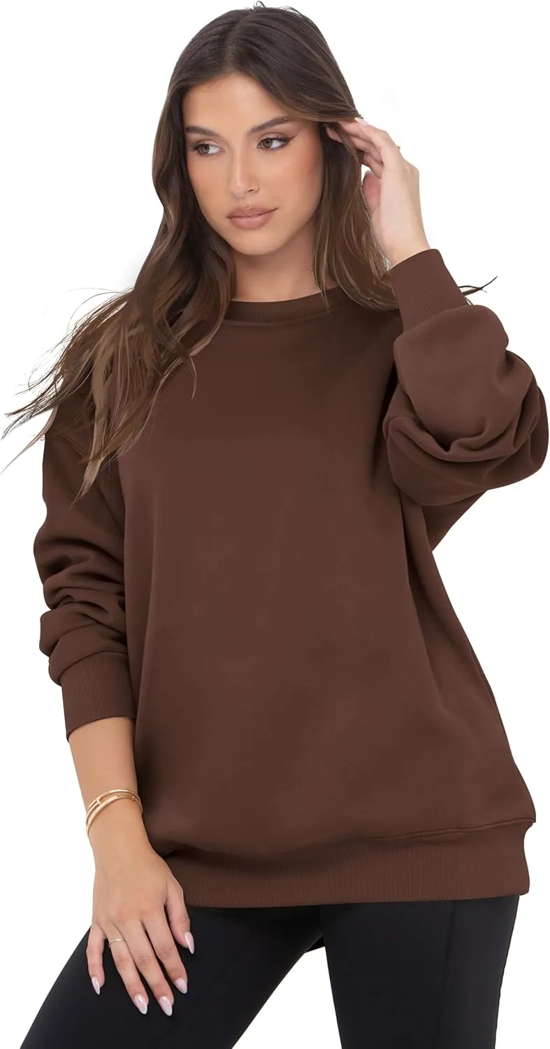 VIUTIL Womens Oversized Crewneck Sweatshirt Fleece Casual Loose Pullover Tops 2025 Winter Clothes