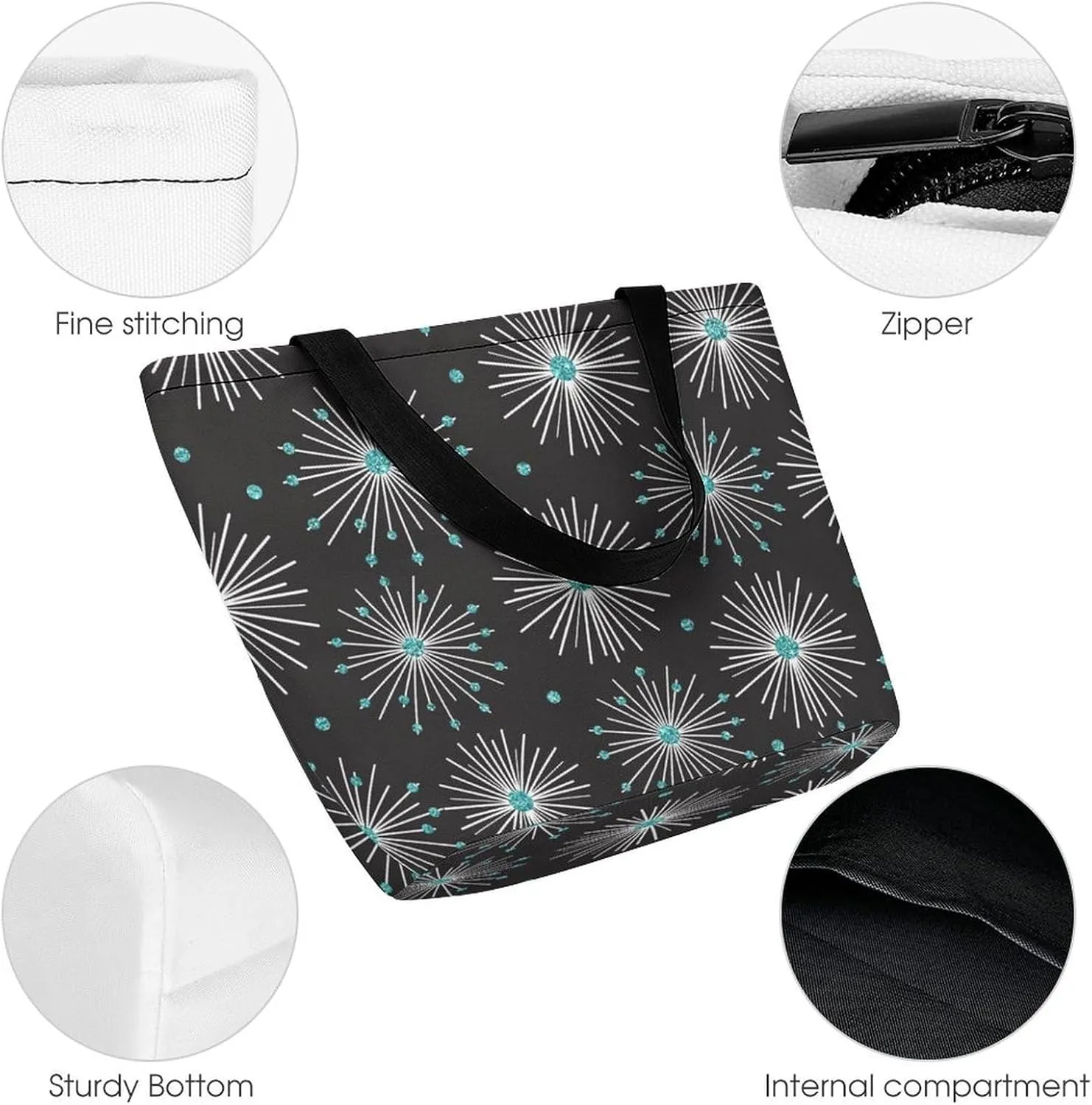 Watercolor Halloweens Pattern Hobo Handbags With Zipper Women's Tote Handbags