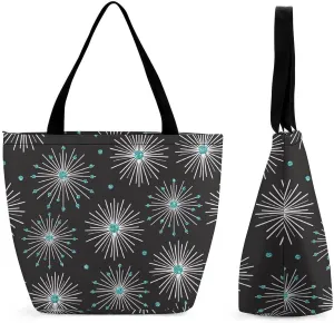 Watercolor Halloweens Pattern Hobo Handbags With Zipper Women's Tote Handbags