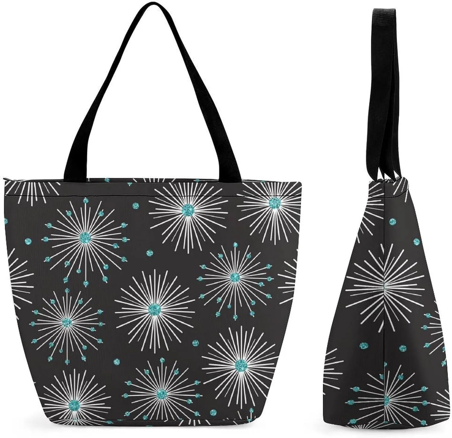 Watercolor Halloweens Pattern Hobo Handbags With Zipper Women's Tote Handbags