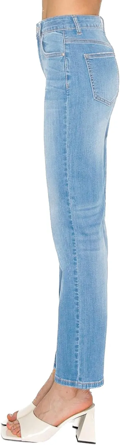 WAX JEAN Women's High Waisted Straight Leg Repreve Denim Jeans