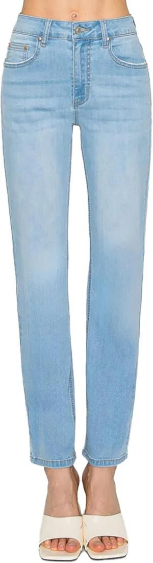 WAX JEAN Women's High Waisted Straight Leg Repreve Denim Jeans