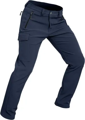 Wespornow Men's-Fleece-Lined-Hiking-Pants Water-Resistance-Snow-Ski-Pants Softshell Snowboarding Pants for Winter, Outdoor