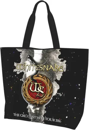 Whitesnakes Shoulder Tote for Women Weekender Handbag Reusable Grocery Shopping Bag