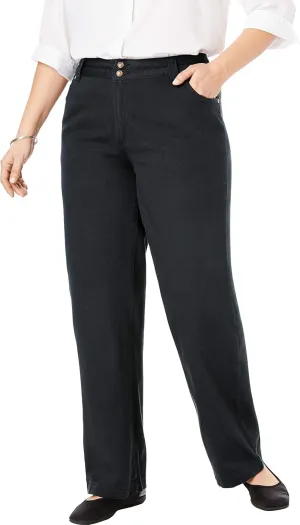 Woman Within Plus Size Perfect Cotton Wide-Leg Denim Jean