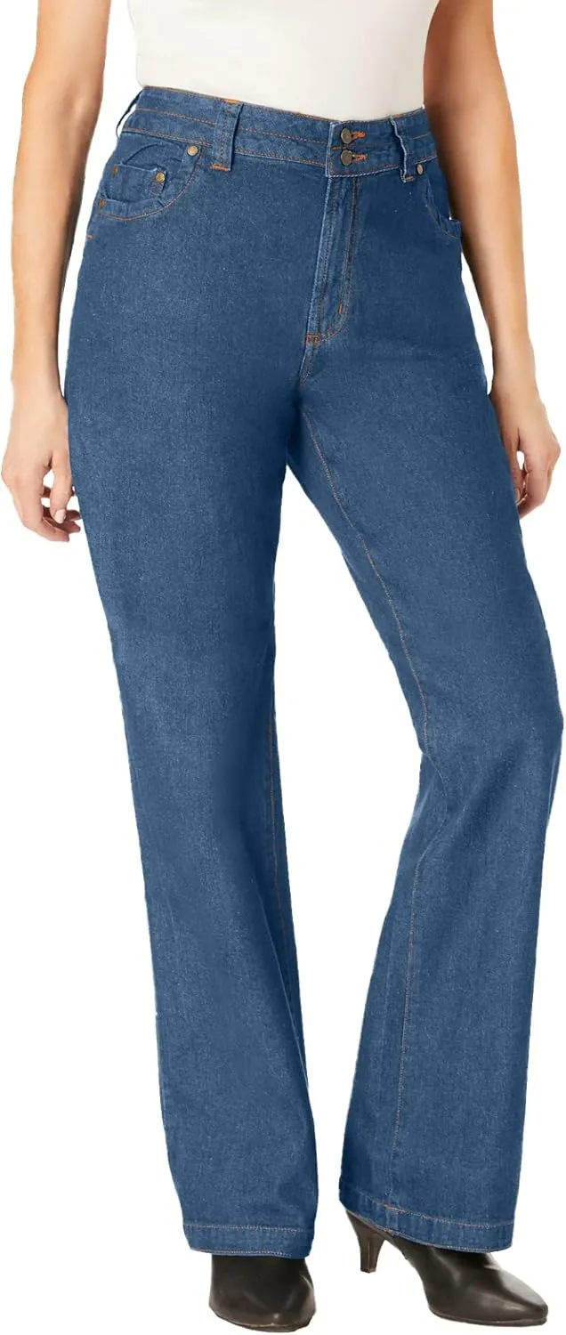 Woman Within Plus Size Perfect Cotton Wide-Leg Denim Jean