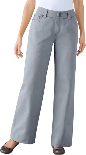 Woman Within Plus Size Perfect Cotton Wide-Leg Denim Jean