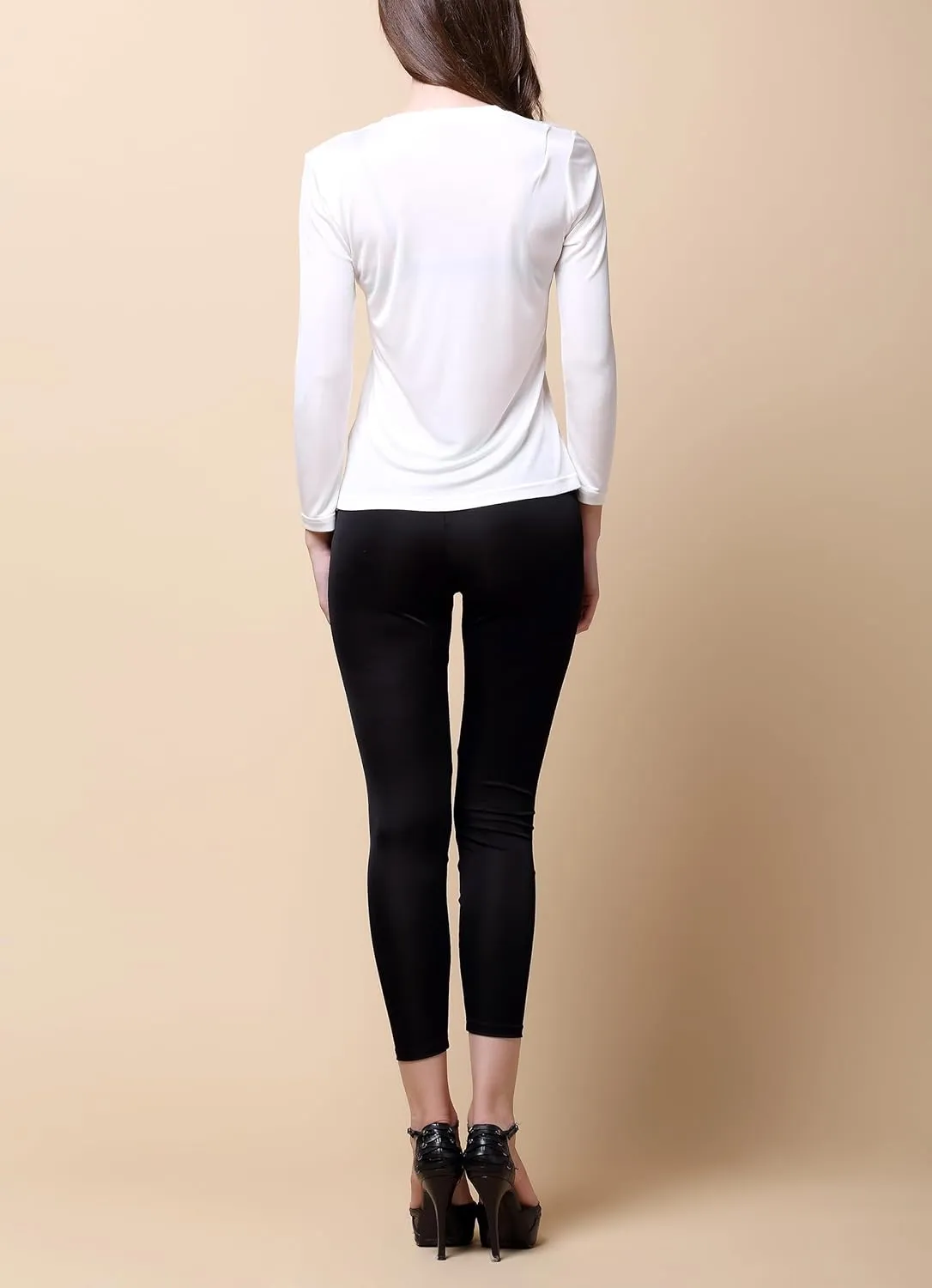 Women 100% Pure Silk Underwear Shirt Stretchy Legging Safety Wear Home Wear Cropped Pants