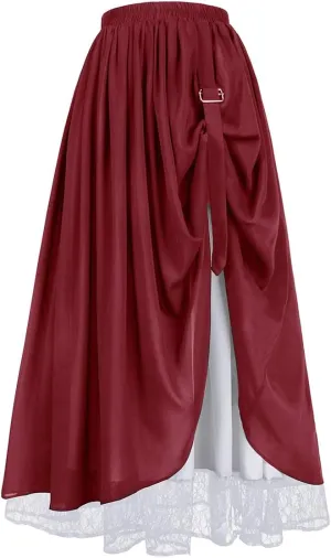 Women Medieval Skirt Renaissance Skirt Darkness Maxi Long Skirt Floor Length Skirts