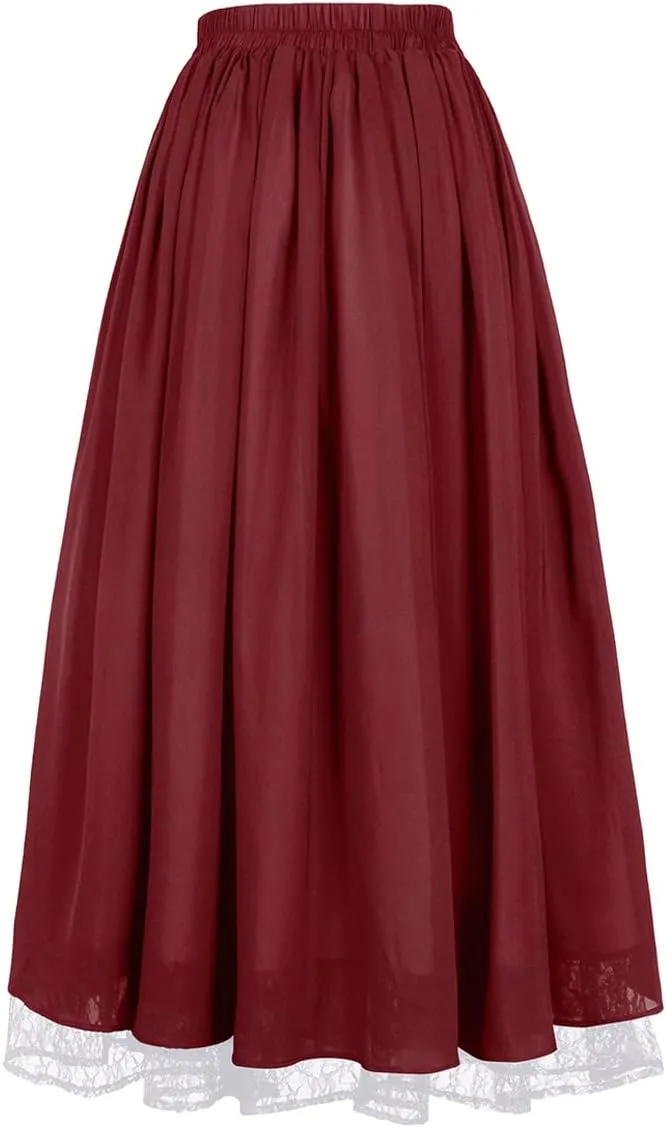 Women Medieval Skirt Renaissance Skirt Darkness Maxi Long Skirt Floor Length Skirts